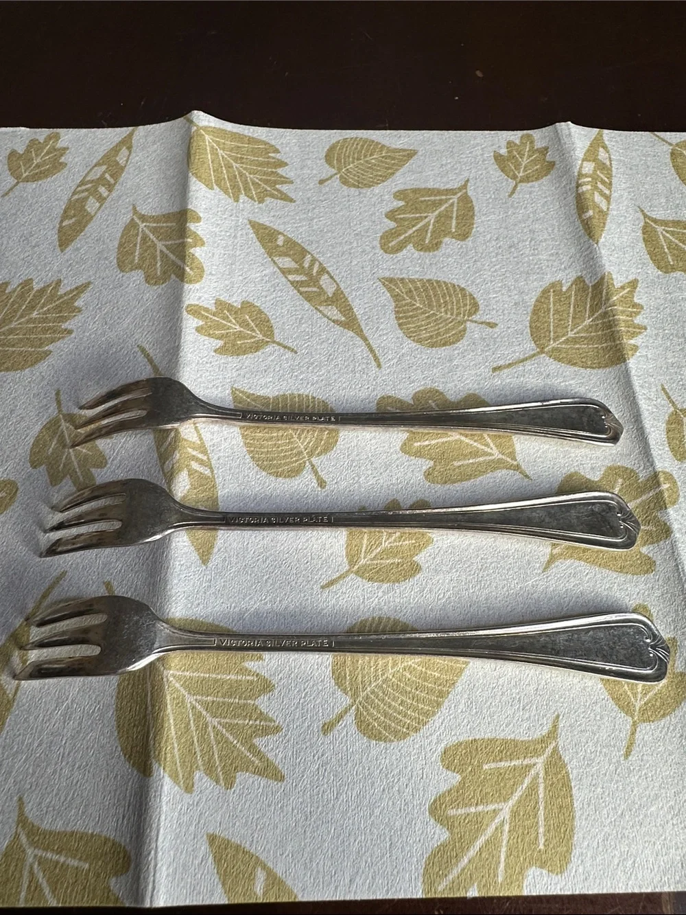 Victoria Silver plated appetizer/ oyster Forks (Set of 3)